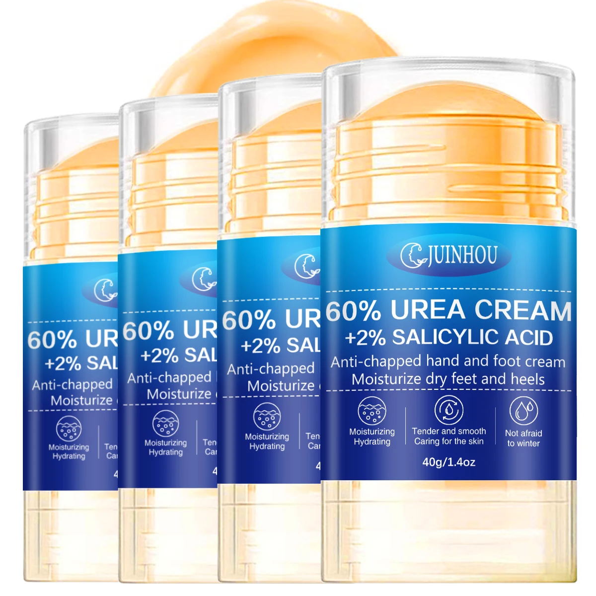 JUINHOU 40g Fußpflegestift 60% Urea 2% Salicylsäure Exfoliation und Hornhautentfernung Tragbare Pflege für trockene, rissige Fersen Pediküre-Pflege – Detail 17