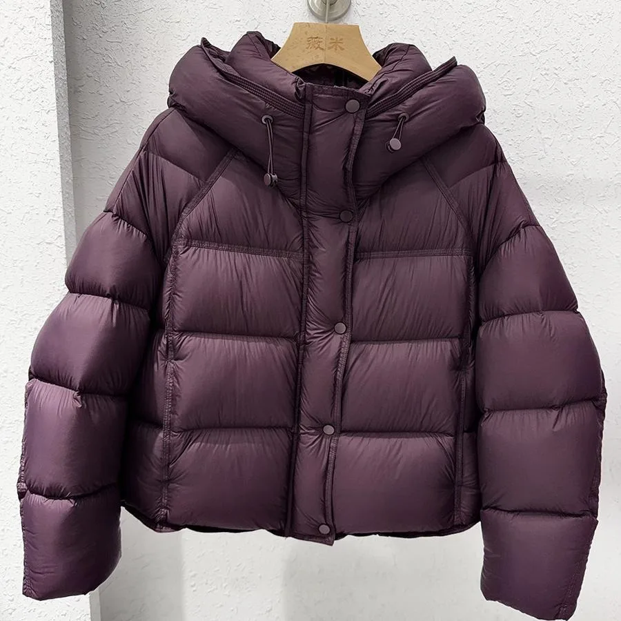 

Down Coat Women Parkas Winter 2025 New Short Hooded Cotton-Padded Puff Jacket Ladies Fashion Outwear Korean Thick Overwear