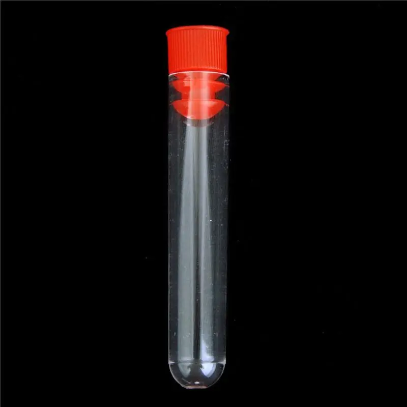 A93E-60 Pcs Non-Completed Plastic Test Tubes Lab Test Tool With Screw Cap Transparent, 12 X 60Mm