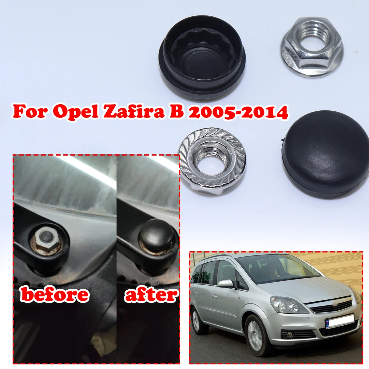 

Car Front Windshield Wiper Arm Nut Screw Cap Bolt Rocker Cover For Opel Zafira B 2005-2014 Chevrolet Vauxhall Zafira Family 2007