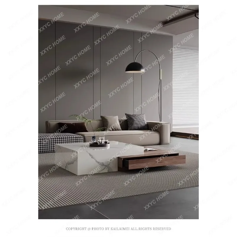 

YDZLuxury High-End Coffee Tables Modern Minimalist Solid Wood Rock Slab Coffee Table Home Furniture Muebles