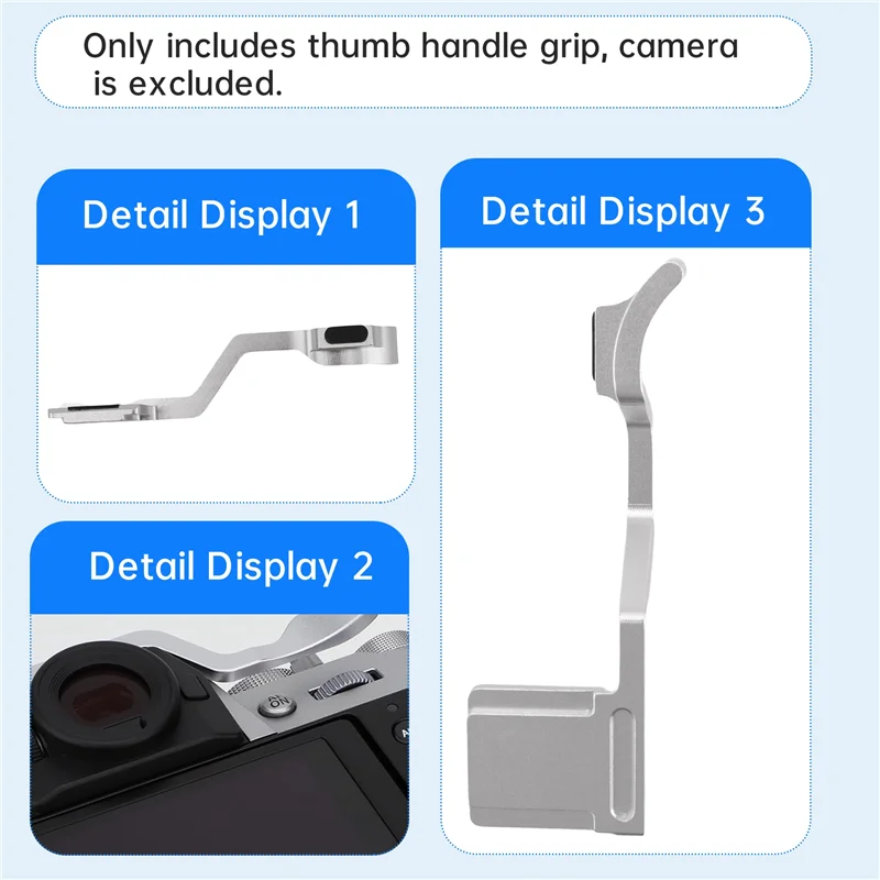 B24B X-T50 Camera Thumb Handle Grip With Built-In Cold Shoe Mount Protects Hot Shoe Comfortable Grip For Fujifilm X-T50