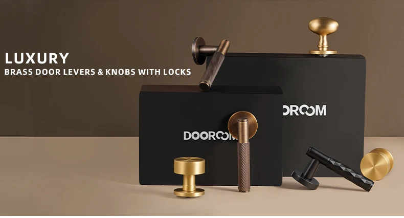 Dooroom Messing-Türschloss-Set, gerändelt, Schnuller, Durchgang, Sichtschutz, Schlafzimmer, Wohnzimmer, Badezimmer – Detail 1
