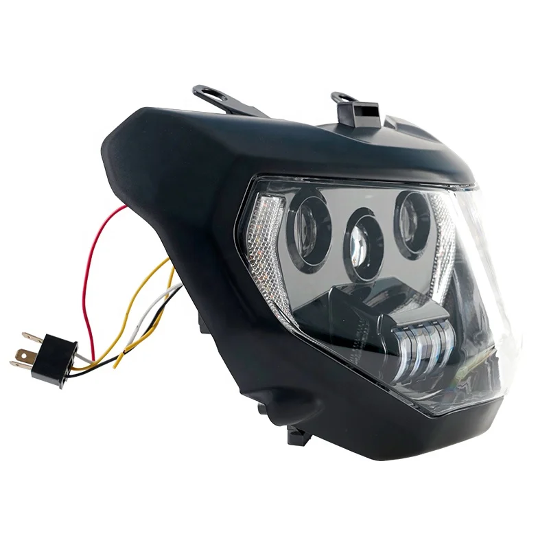 Stable Quality Black Head Lamp with Yellow Turn Signal Indicator for  MT-07 2018-2020