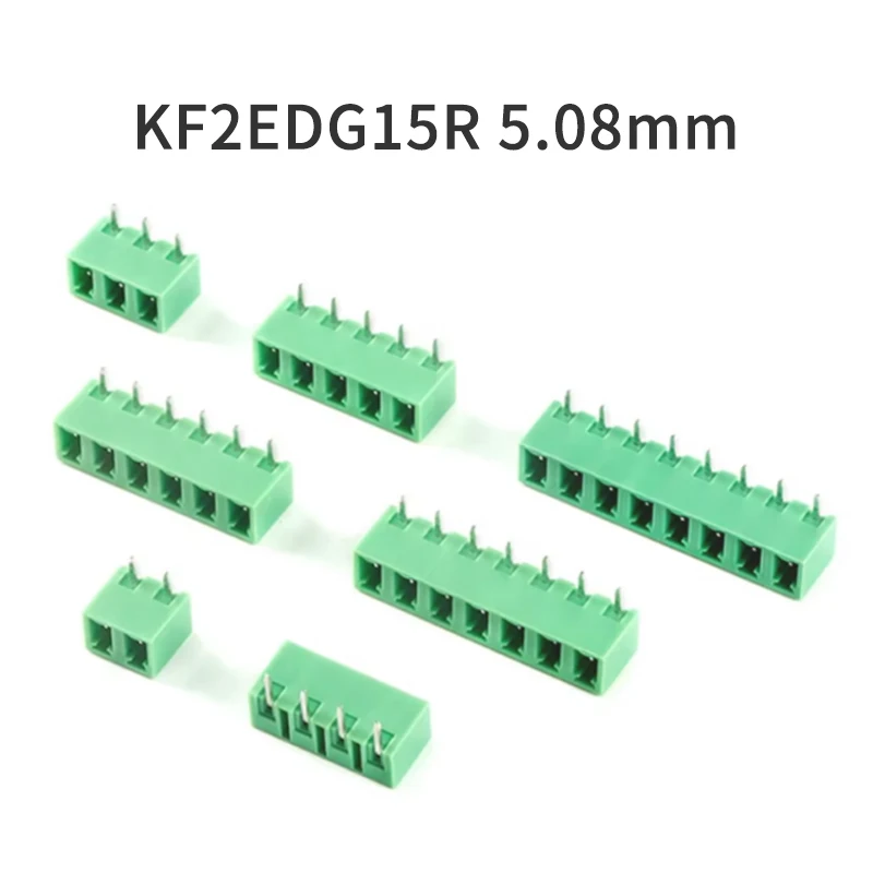 KF2EDG15R 5.08 - 2P 3P 4P 5P 6P 8P Pluggable Connector Terminal Angled Pin Socket 5.08mm Pitch 2EDG15R (10 Pieces)