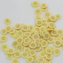 5mm Banana Slice Chips owoce glina polimerowa plastikowe Klei błoto cząstki na tworzenie kartek Tiny śliczne DIY rzemiosło