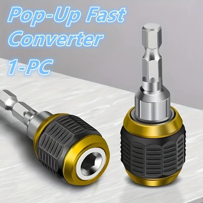 

1Pc Hex Shank Pop-Up Quick Converter - 3-Jaw 60mm Large Head, Self-Locking, Hand Electric Drill Compatible