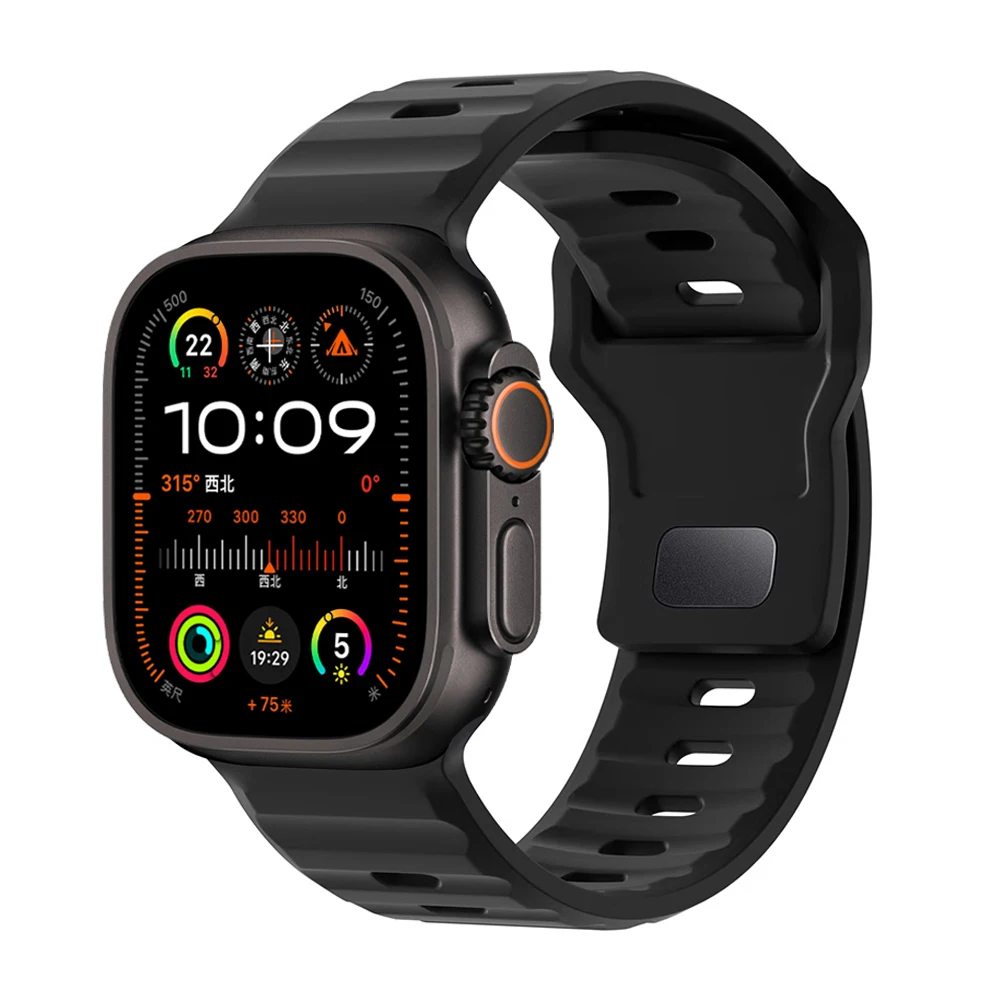 Silikonarmband für Apple Watch 44mm 49mm 40mm 45mm 42mm 46mm Armband iWatch Serie 12 11 9 8 7 6 SE 10 Ultra 3 4 2