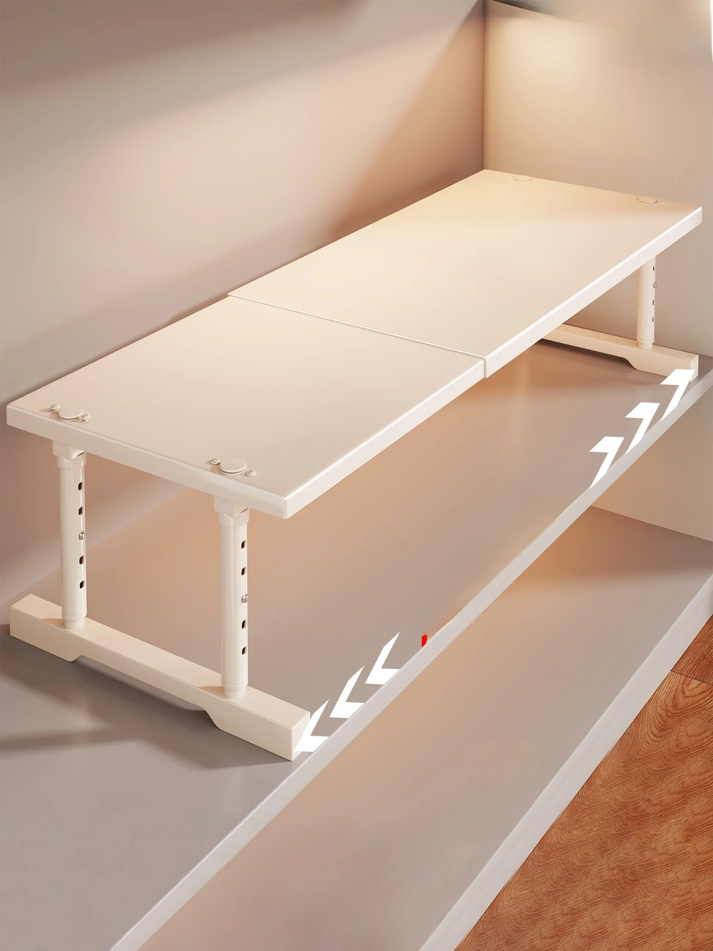 

Expandable Partition Closet Organizer Steel And Plastic Rack Storage Solution for Clothing Shoes And Accessories Simple Design