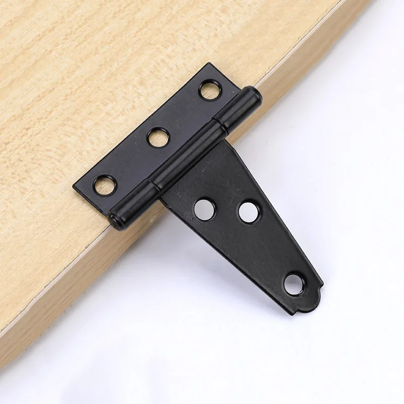 2pcs 2 Inches Black T Hinges Door Gate Cabinet Shed Hinge Heavy Duty Strap Hinges for Storage Shed Door Barn Door