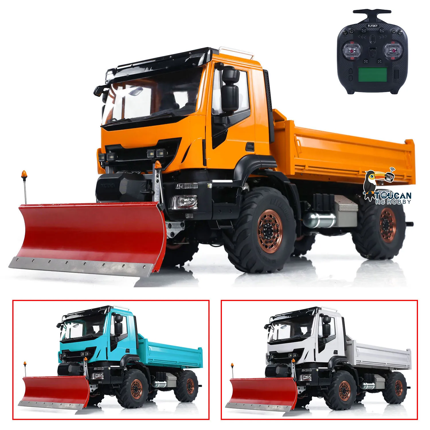 1/14 RC Hydraulische Metalen Dumper 4x4 Model Sneeuwschuiver ST8 Afstandsbediening Kipper Auto RC Speelgoed Geluid lichtsysteem TH23796