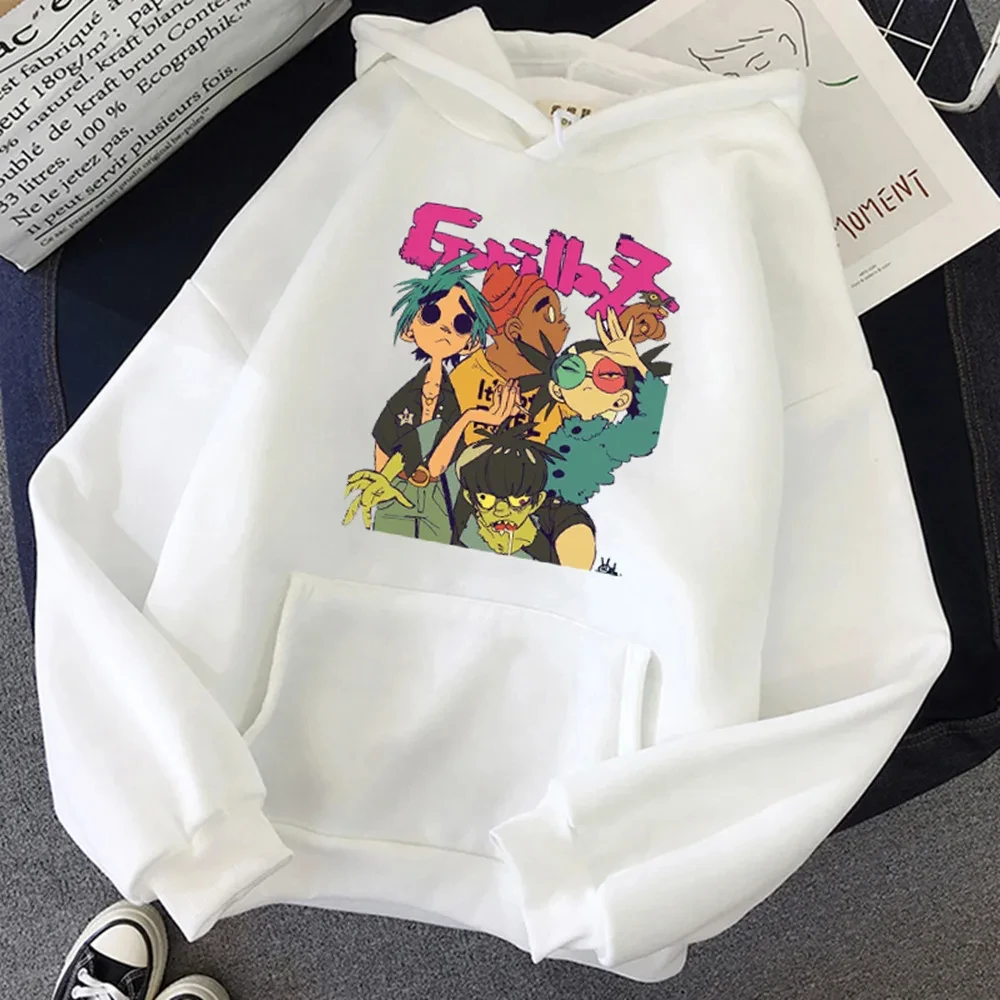 Women Sweatshirts Unisex Coats Anime Sweats Punk Clothes Gorillaz Print Hoodie For Men Women Fashion Hoodies Hip Hop Rap Hoodies