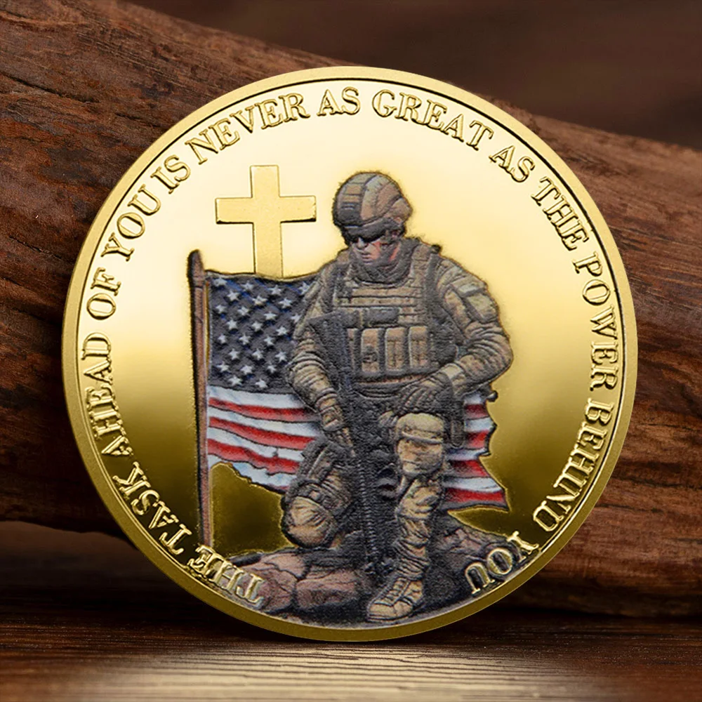 Gold-Plated U.S. Military Commemorative Coin - A Gratitude Coin for Retired Soldiers