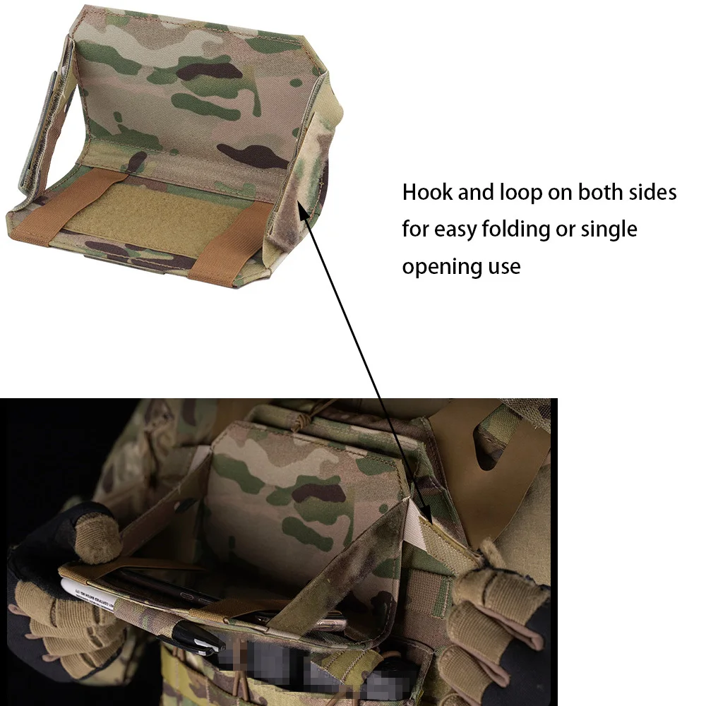 Custodia tattica per telefono MOLLE PLAS custodia universale per telefono supporto per piastra per gilet accessori per pannello frontale caccia campeggio CORDURA