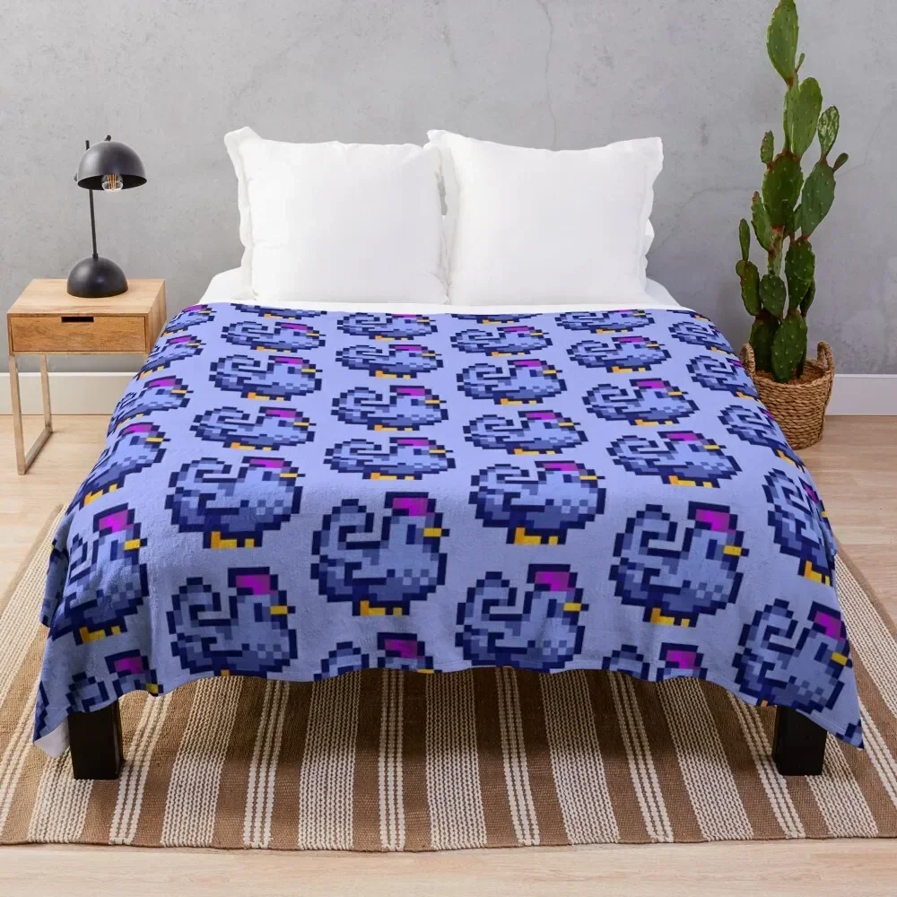 

Blue Chicken Stardew Valley Throw Blanket Flannel Fabric Baby for sofa Decoratives Blankets