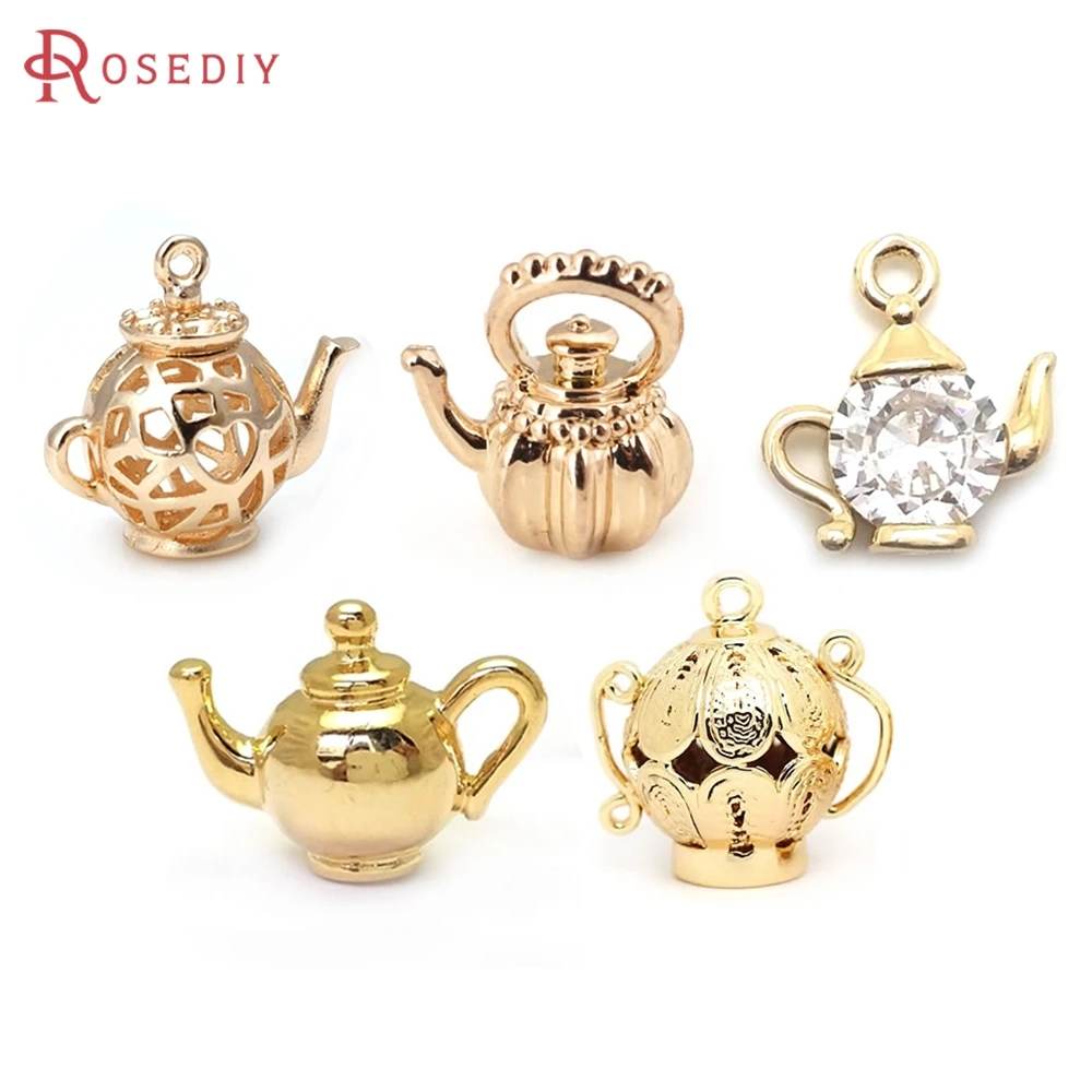 

18K Gold Color Brass Teapot Charms Pendants High Quality Diy Jewelry Making Supplies Necklace Earrings Accessories for Women
