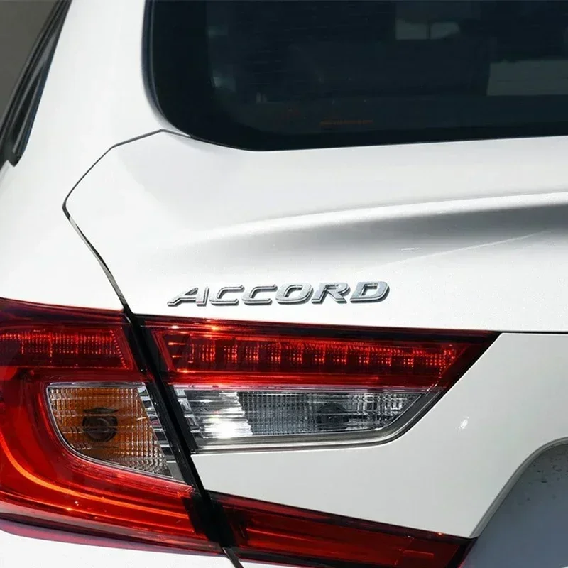 Car Accessories Chrome Silver/Black Accord Letter Logo 3D ABS Badge Sticker Side Wing Emblem Fender Decal Auto Decoration