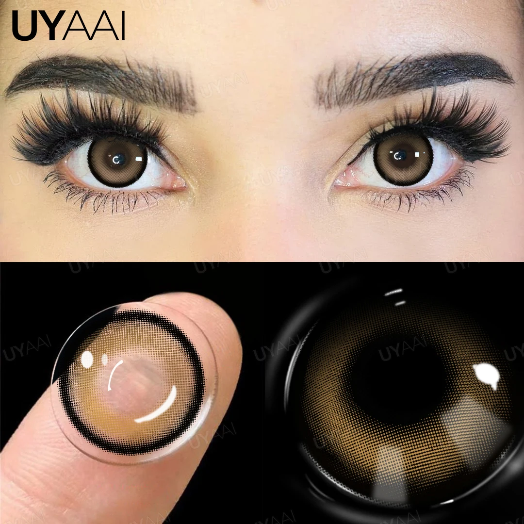 UYAAI  Colored Contact Lenses for Eyes Blue Eyes Lenses Natual Look Brown High Quality Natural Colored Lens Makeup Colorcon