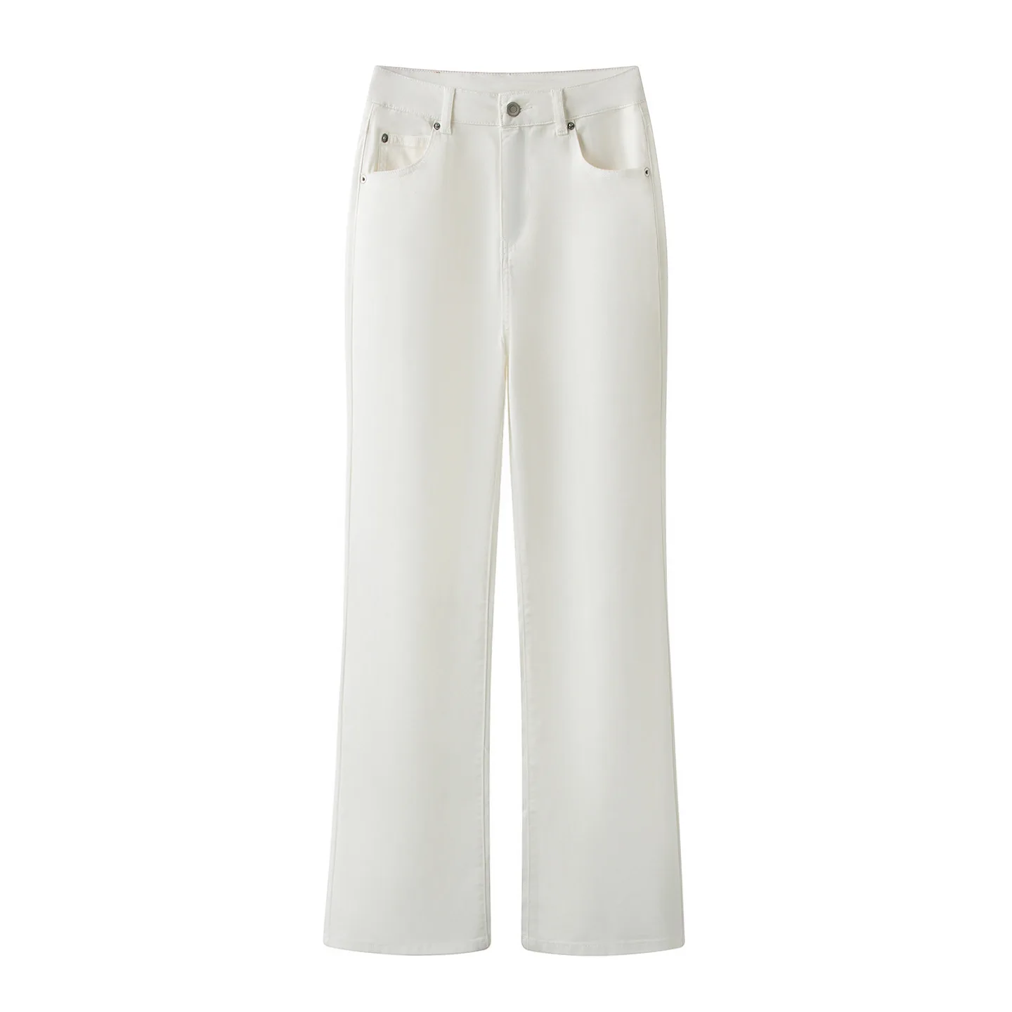 Maxdutti Zhutianzhu Micro Flared Cropped Pants 2026 Summer New Style Temperament High Waist Slimming White