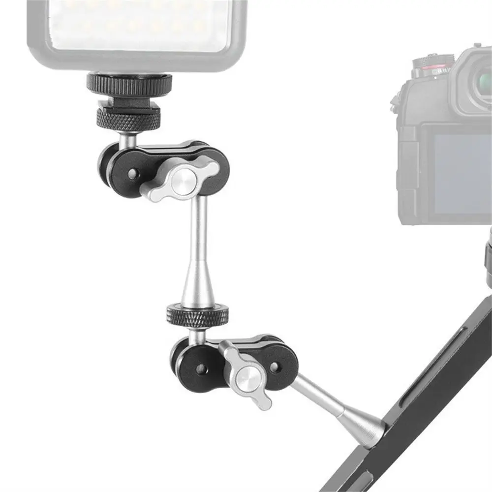 Double Ball Head Camera Magic Arm Aluminum Alloy 1/4 Inch Screw Ball Magic Arm Adjustment Load 2kg Magic Arm Bracket