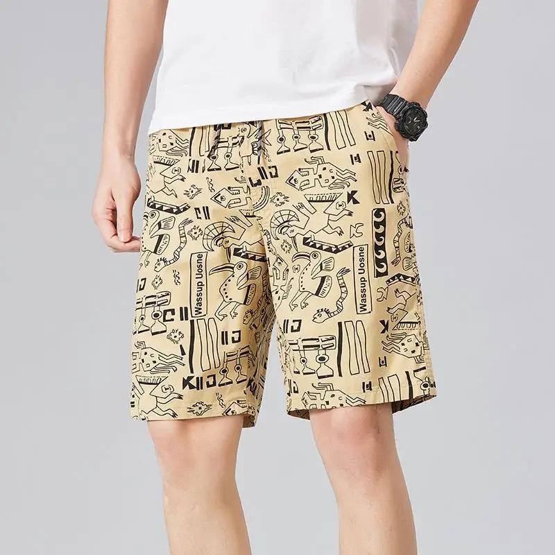 

Повседневные шорты, мужская одежда, спортивные брюки на лето, свободные хлопковые тонкие пляжные брюки среднего размера, мужские большие брюки