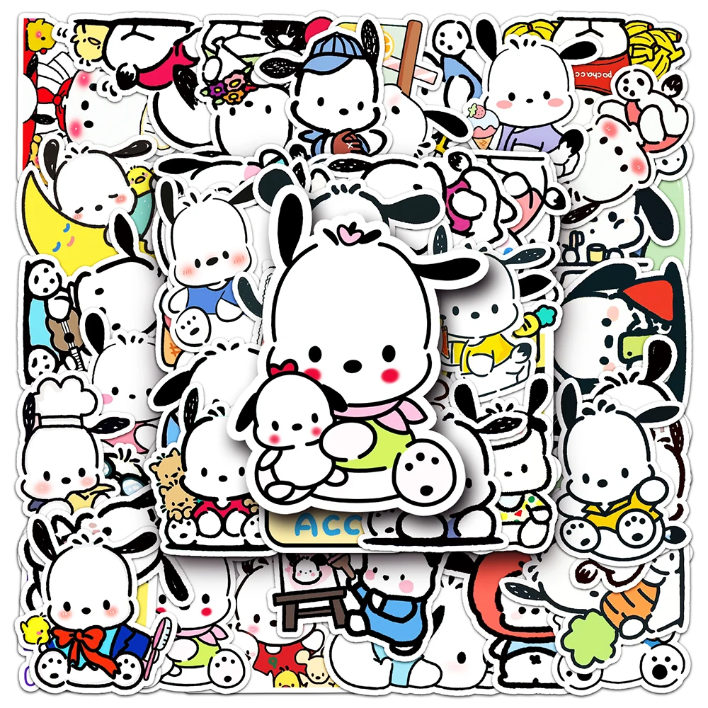 

10/30/50pcs Kawaii Sanrio Pochacco Stickers Anime DIY Scrapbooking Laptop Phone Waterproof Cute Cartoon Sticker for Kids Toys