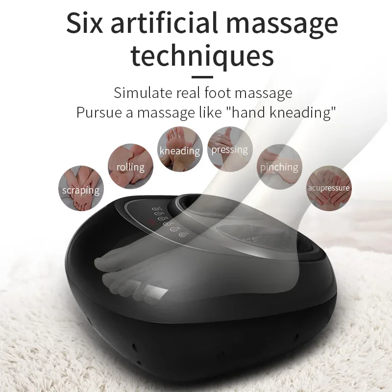 Upgrade Automatic Electric Foot Massager Machine Vibrator Infrared Heating Therapy Shiatsu Kneading Air Pressure Household Gift