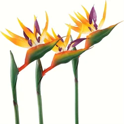 3Pcs Artificial Heaven Bird Flowers,Fake Bird of Paradise Strelitzia,Faux Silk Plants for Home Office Wedding Table  Decor