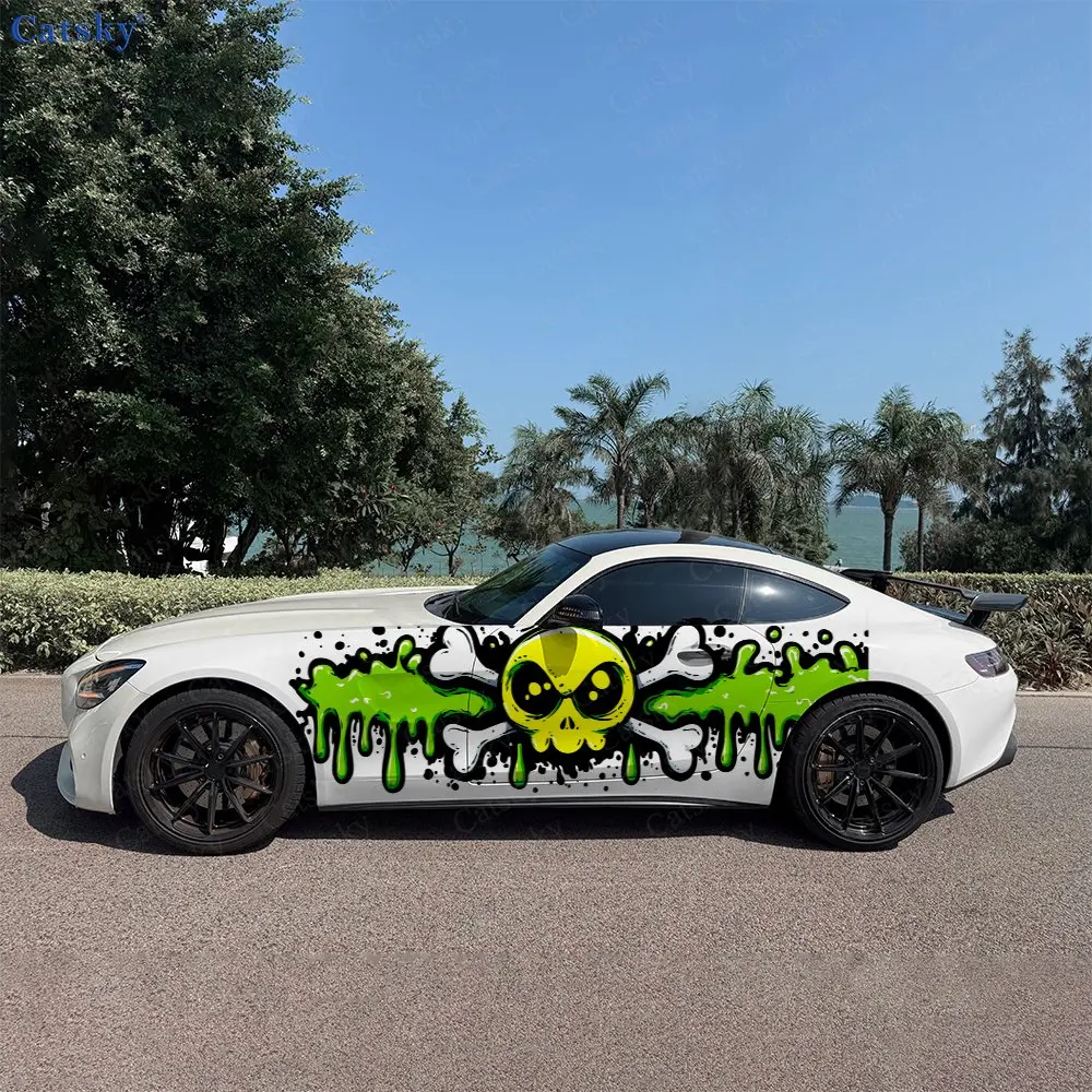 

2pcs Venom Skull Car Sticker Full Body Decal Decoration Scratches Protect Car Sticker Waterproof Car Vinyl Wraps