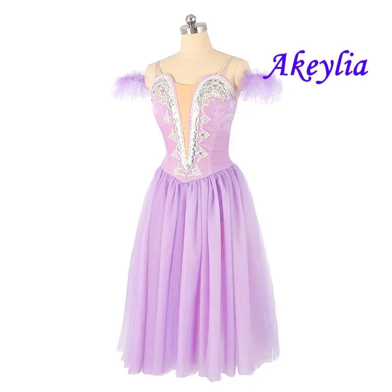 Fairy Doll Romantic Long Tutu lilac sleeping beauty group dance Classical Ballet Dress women Ballet Dance Costume purple JNBL53