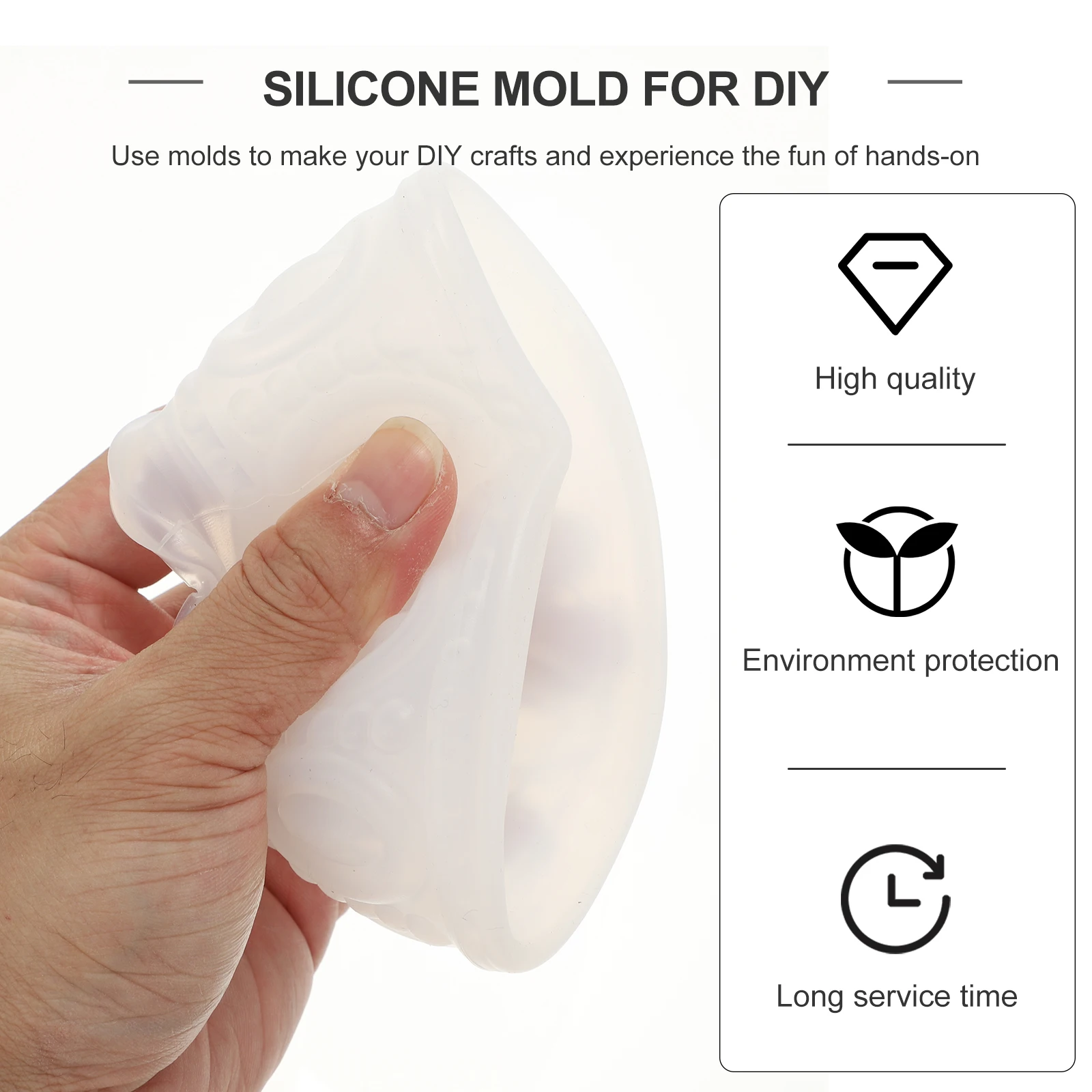 

1pc Silicone Serving Relief Making Diy Craft Creative Crystal Epoxy Mold For Handmade Durable Wear Resistant Easy Diy Accessory