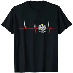 Polska Eagle Polish Heartbeat Men T-Shirt Short Sleeve Casual Cotton O-Neck Men Clothing Size S-3XL