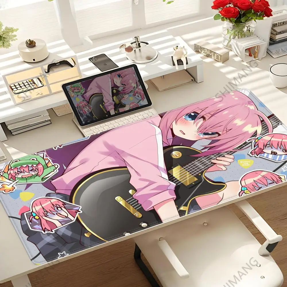 

Bocchi The Rock Keyboard Pad Lock-edge Extended Mousepad Kawaii Pink Purple Office Desktop Protection Game Keyboard Pad XXL Rug