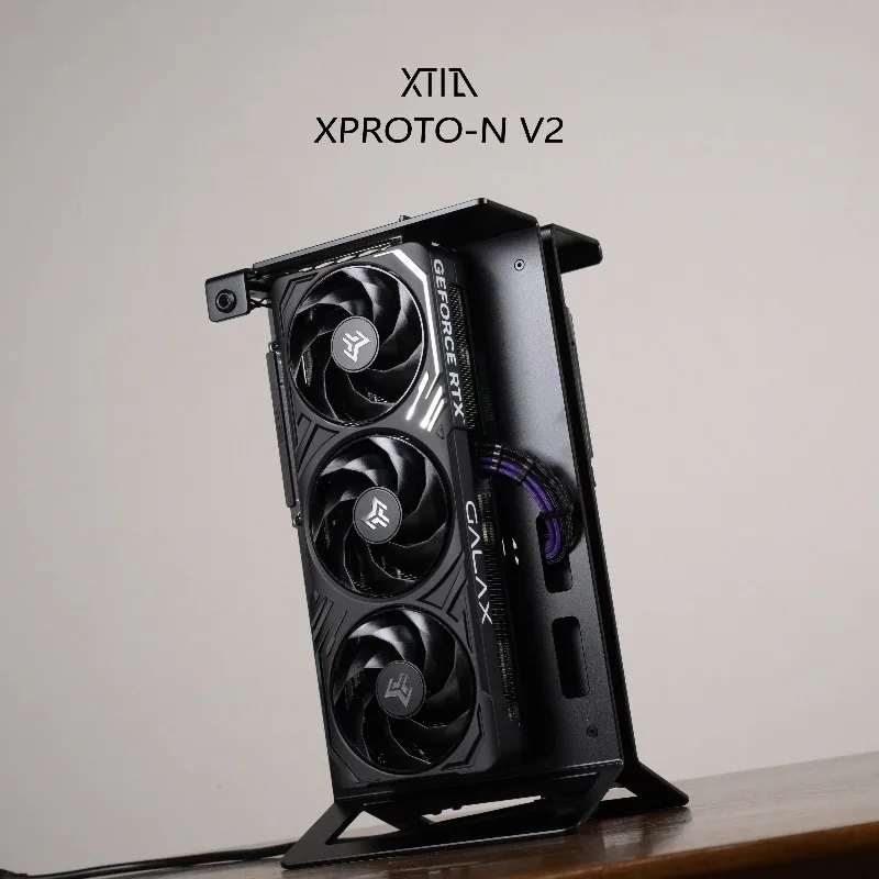 XTIA XPROTO-N V2 Open ITX Case - 4mm Aluminum, Butterfly Structure