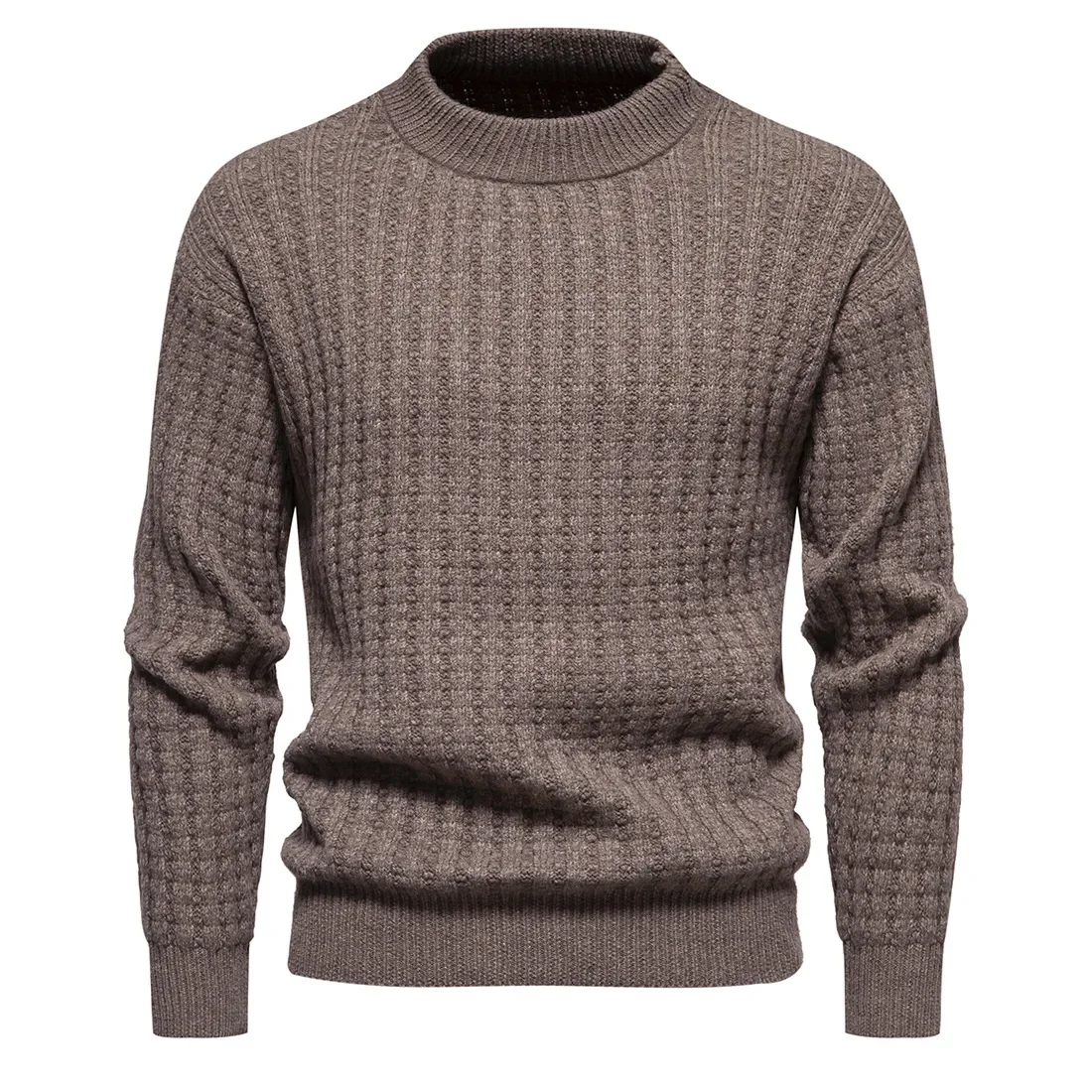 

New Mens Winter Sweater Warm Casual Mock Turtleneck Knitted Pullovers High Quality Crewneck Solid Color Knitwear ropa hombre 3XL