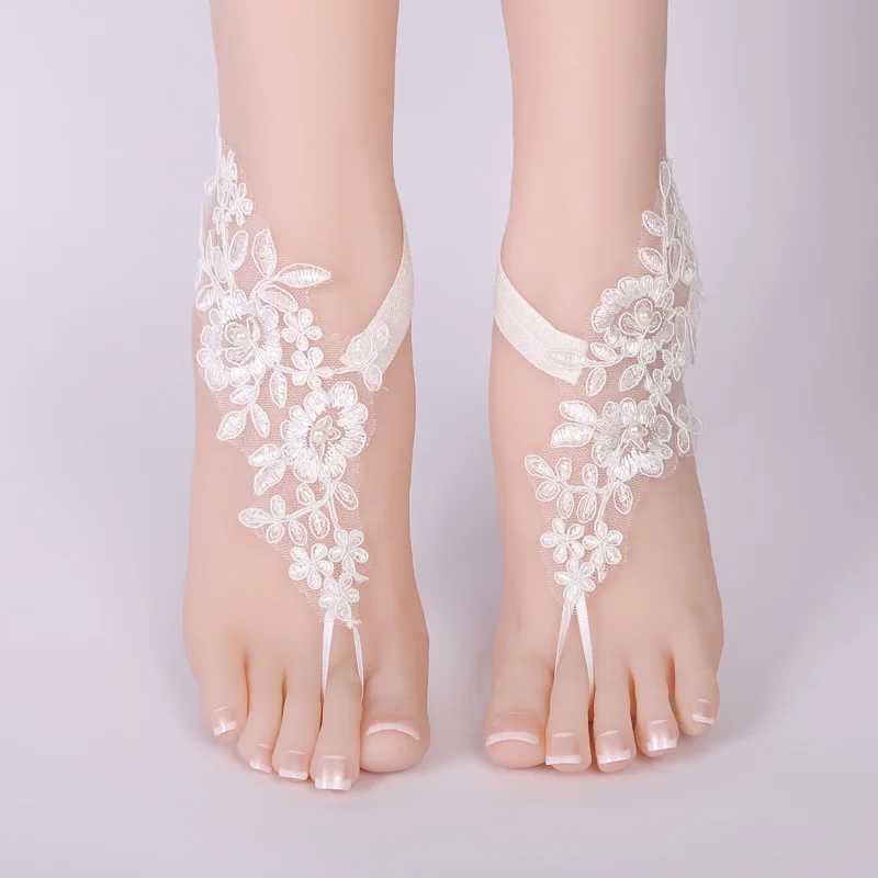 

Elegant Hollow Woven Lace Foot Chain Ins Design High-Level Sensory Foot Control Accessories Thin Summer Beautiful Foot Sock