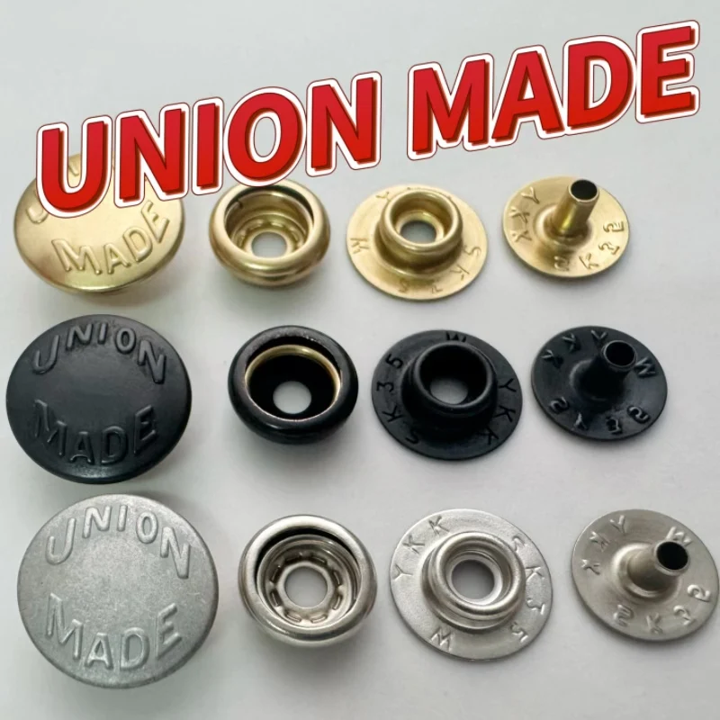 YKK High End UNIONMADE Series SK35 Wide Full Copper Metal Large White O Type Buckle Fastener Clothing Buttons