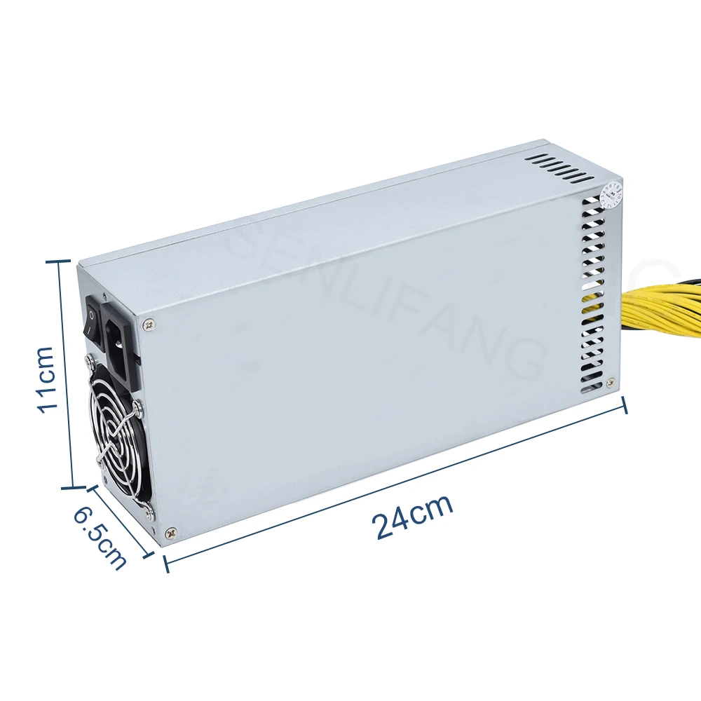 SENLIFANG 2500W ETC RVN Mining Rig Power Supply 2U Single Channel Miner GPU PSU 10x6Pin Efficiency Device For BTC Antminer S7 S9