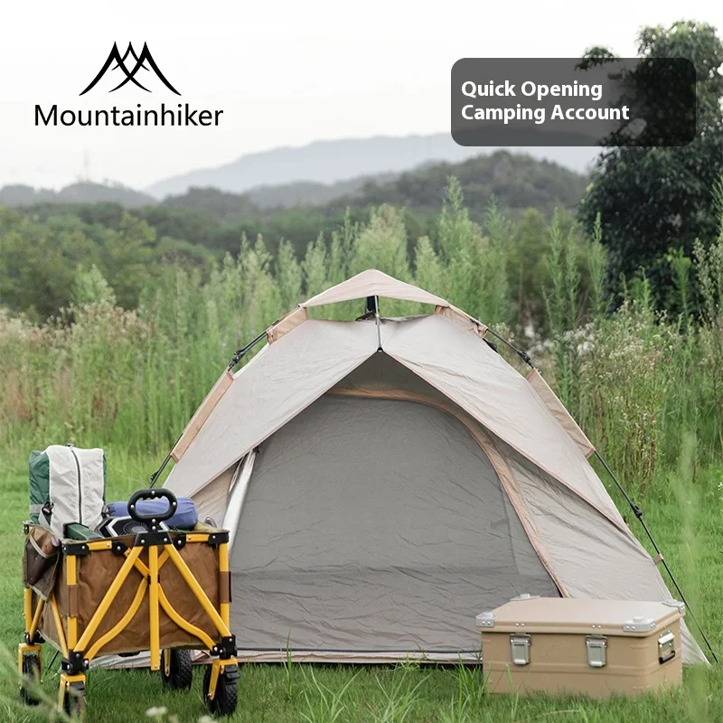 Mountain guest quickly open camping tent outdoor camping hiking automatic tent portable folding sunshade rainproof