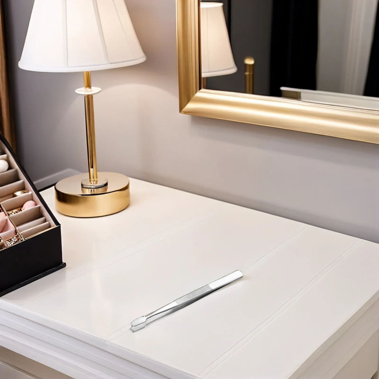 

10Pcs Strong Stainless Steel Lash Tweezers Comfort Grip Tweezers for Eyelash Extension Stamp Collecting Jewelry Making Photo