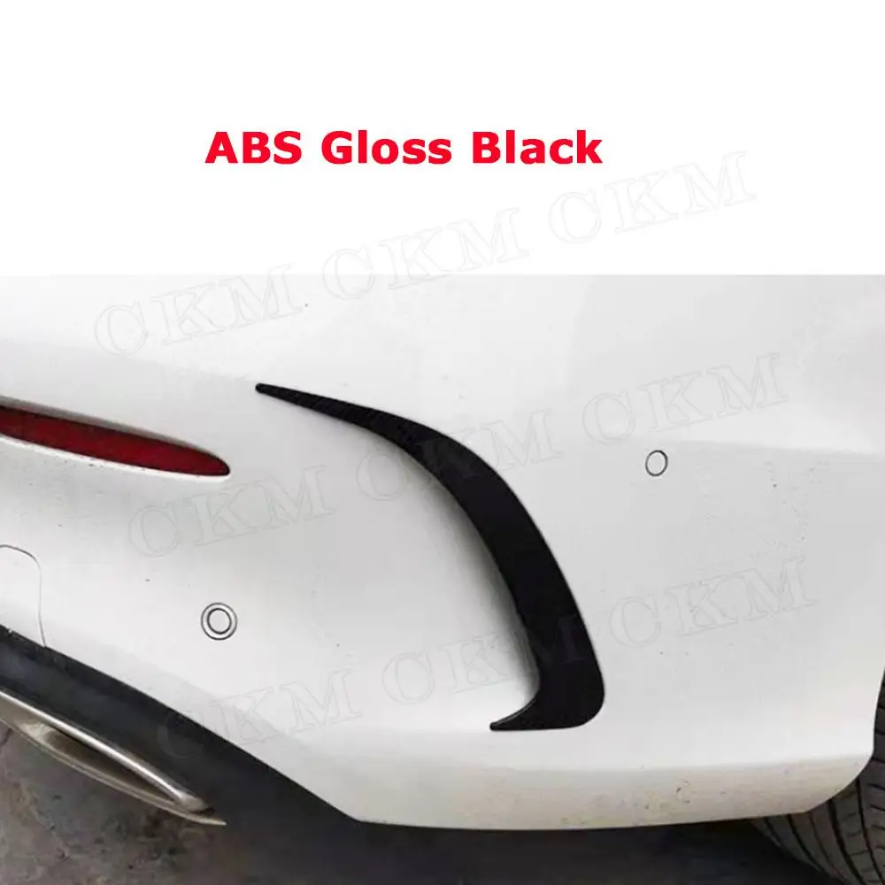 

ABS Gloss Black for Mercedes Benz C Class W205 C180 C200 C300 C63 AMG Coupe 2015-2021 Rear Bumper Fins Anards Splitters