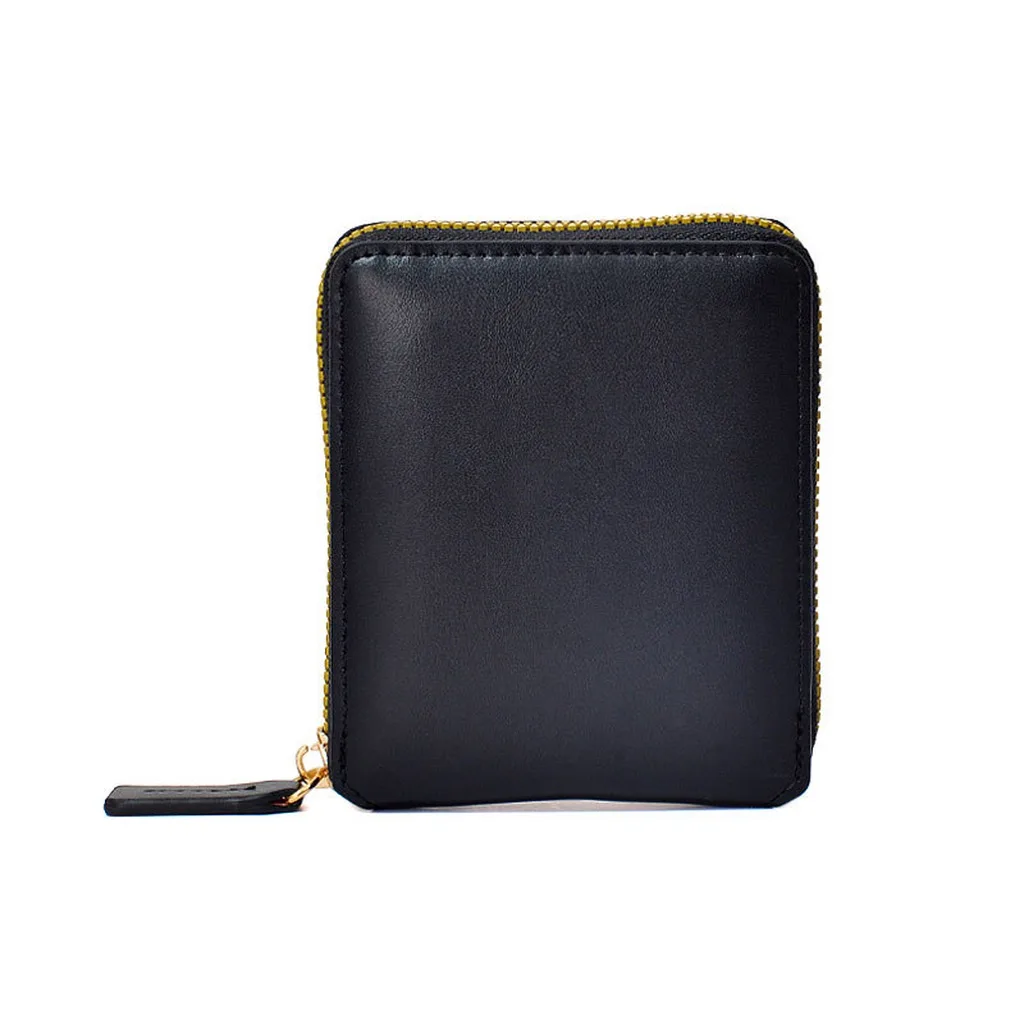Fashion Small Wallet PU Leather Zipper Coin Pocket Multi-Functional Card Case Trifold Clutch Lightweight Purse for Women