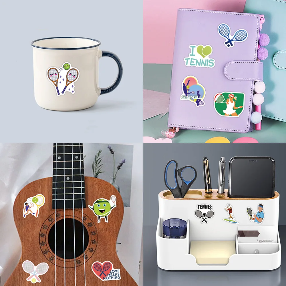 10/30/50/110PCS Tennis Sports Cartoon Stickers Graffiti Decals Waterproof Aesthetic DIY Skateboard Bike Suitcase Freezer Laptop