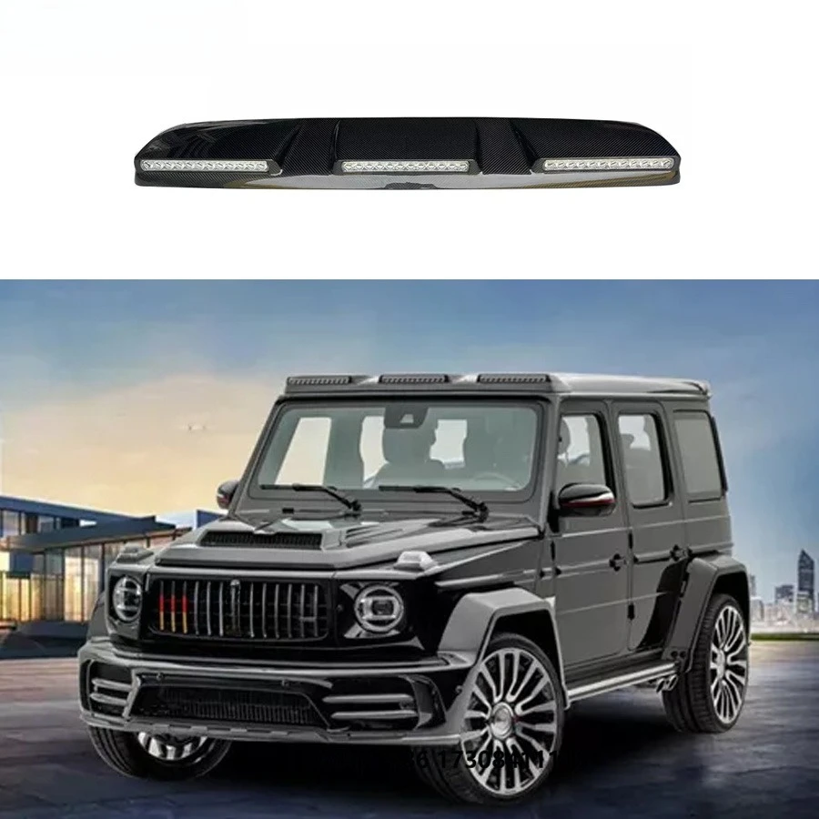 

High Quality M Style Roof Spoiler with LED for G Class W464 G63 Dry Carbon Fiber Material Exterior Roof Wing Kit Car Accessory