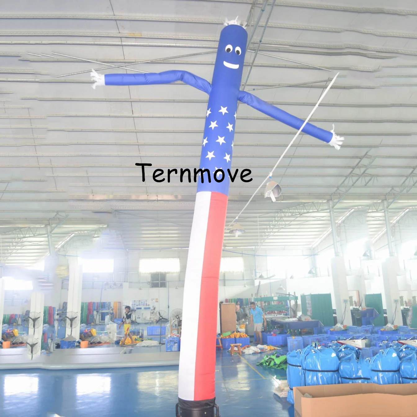 Hinchable francés, bandera de EE. UU. bailarina de cielo bailarina de aire inflable onda inflable hombre andador de aire globos bailarina de cielo de dibujos animados