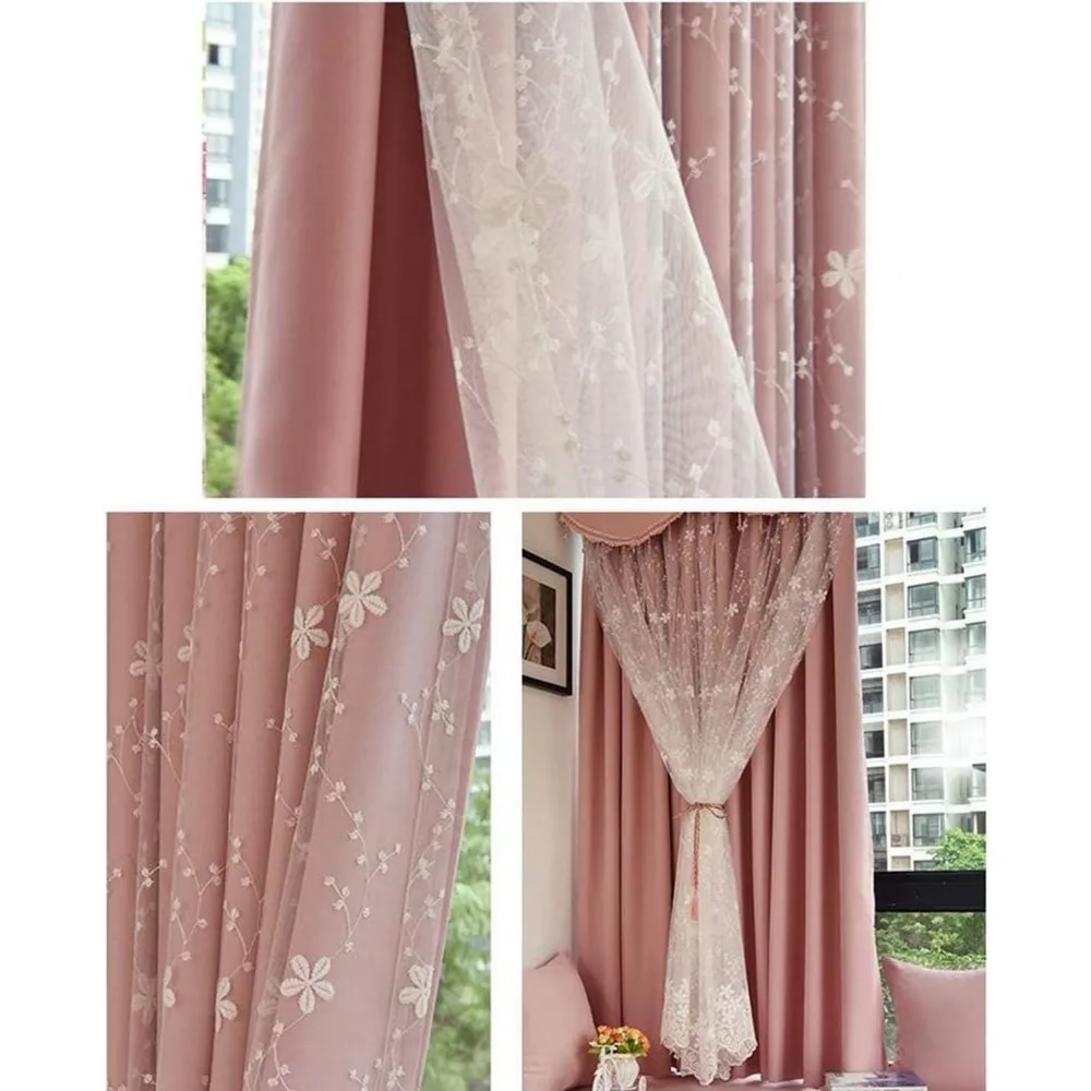 ผ้าม่านกันความร้อนแบบทึบแสง พร้อมผ้าคลุมตาข่ายระบายอากาศสำหรับห้องนั่งเล่น - กันเสียงและประหยัดพลังงาน