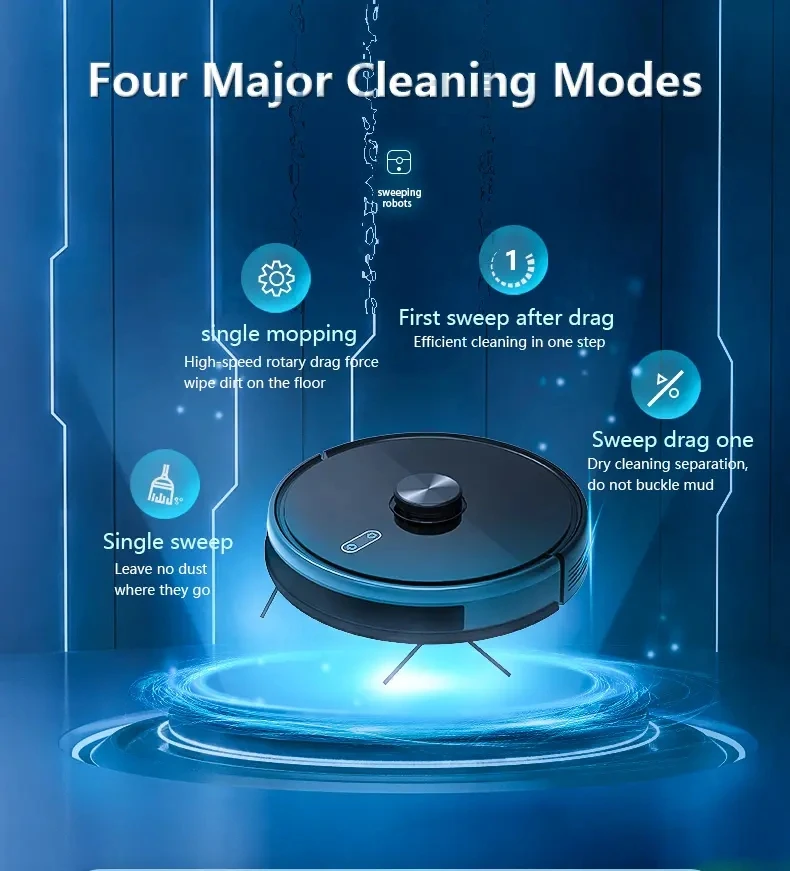 forLight robot vacuum cleaner, pet hair carpet mop, self emptying vacuum&mop robot with advanced laser mapping