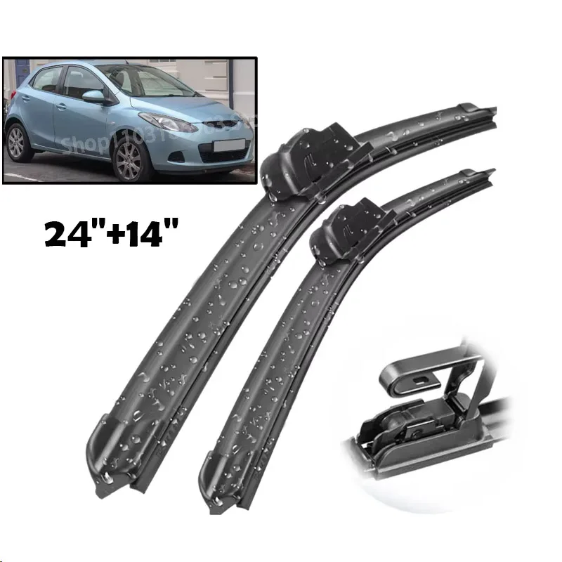 

Wiper LHD Front Wiper Blades For Mazda2 Mazda 2 / Demio 2007 - 2014 Windshield Windscreen Window Rain Brushes 24"+14"