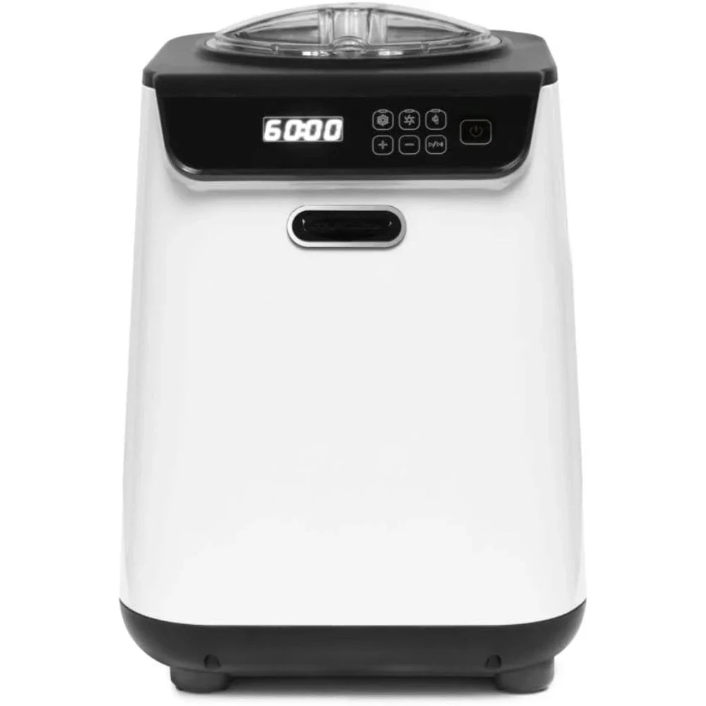 Upright Automatic Ice Cream Maker 1.28 Quart Capacity with Built-in Compressor, no pre-freezing, LCD Digital Display, Timer,