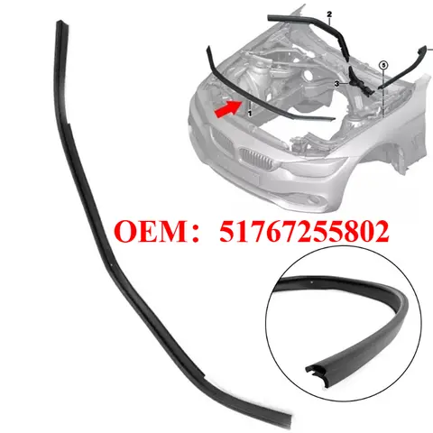 BMW F30 F31 F36 F32 F33 전면 엔진 후드 씰 스트립에 적합 OEM: 51767255802